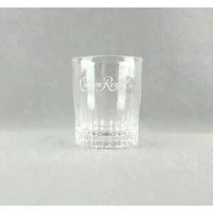 Crown Royal Old Fashioned Glass Canadian Whisky Ribbed Lowball, Embossed, Rocks
